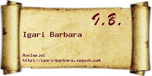 Igari Barbara névjegykártya